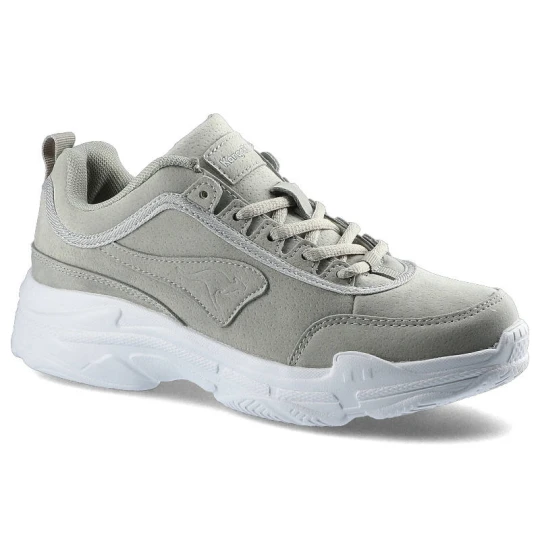 Zdjęcie produktu Sneakersy damskie Kangaroos, z dyskretnym logowaniem na bokach i klasycznym sznurowaniem oraz lekką profilowaną podeszwą, szare, 39106-000-2004