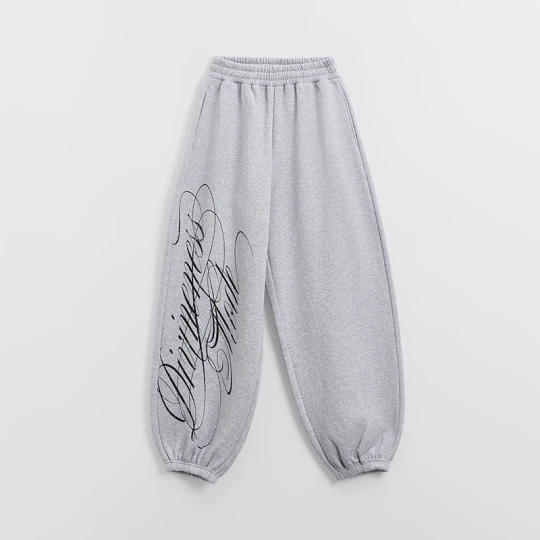 Zdjęcie produktu Szare spodnie dresowe baggy z napisem House