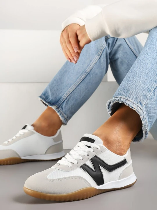 Zdjęcie produktu Szaro-Czarne Sneakersy Klasyczne Tenisówki Istia Fiori&spinc