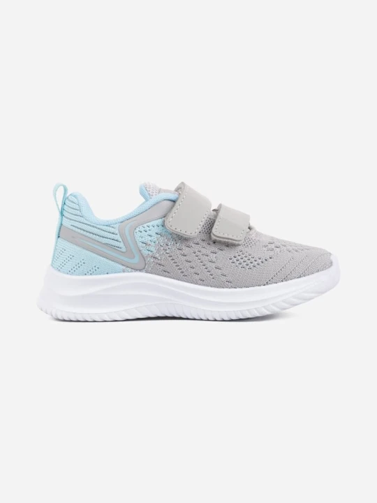Zdjęcie produktu Szaro-Niebieskie Siateczkowe Buty Sportowe Sneakersy na Rzep Desya Badoxx