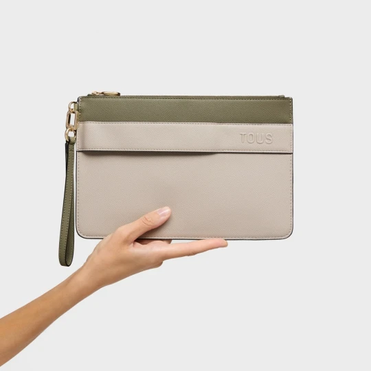 Zdjęcie produktu Szarobrązowo-Oliwkowa Kopertówka Tous Audree Saffiano - Tous TAUPE