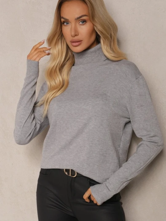 Zdjęcie produktu Szary Klasyczny Golf z Bawełną Gemiella J&x