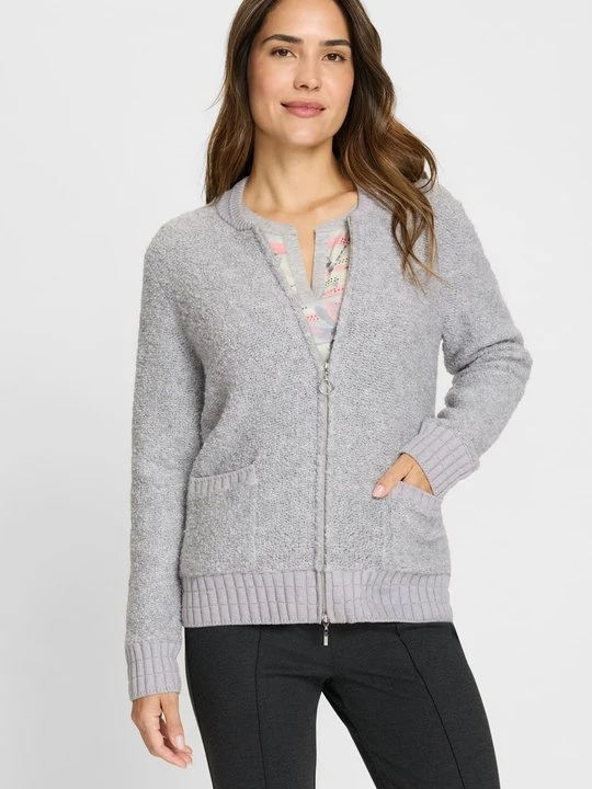 Zdjęcie produktu Szary sweter damski Henny o kroju bomberki – Cosmic Chic Olsen
