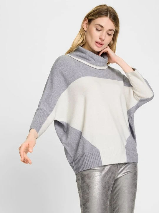 Zdjęcie produktu Szary sweter damski Olivia z wełną merino– Cosmic Chic Olsen