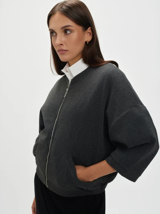Zdjęcie produktu Szary żakiet w stylu bomber TOP SECRET