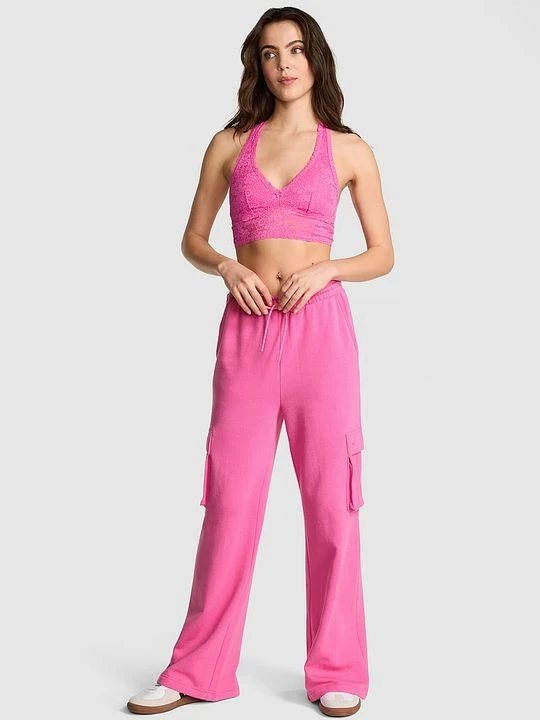 Zdjęcie produktu PINK Szerokie spodnie cargo z polaru Ivy Victoria's Secret