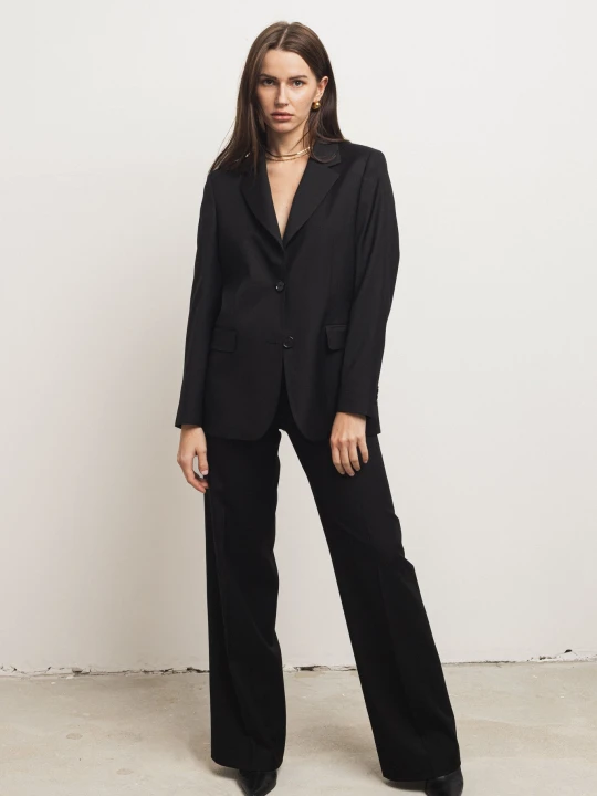 Zdjęcie produktu Szerokie spodnie garniturowe damskie z wełny jagnięcej GRACE LAÏF