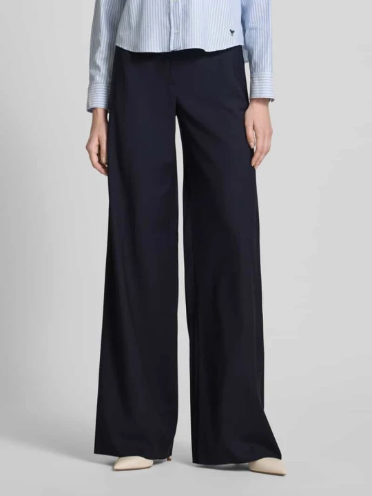 Zdjęcie produktu Szerokie spodnie o kroju oversized z czystej żywej wełny model ‘BERARD’ Max Mara Granatowy