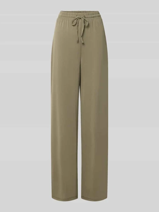 Zdjęcie produktu Szerokie spodnie z mieszanka wiskozy model 'ANORA' Pieces Khaki