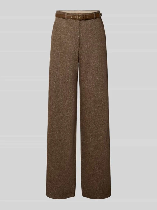 Zdjęcie produktu Szerokie spodnie z wąskim paskiem w zestawie model 'GIOIA' Max Mara Koniakowy