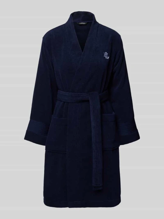 Zdjęcie produktu Szlafrok o kroju comfort fit z czystej bawełny model 'Core Greenwich' Lauren Ralph Lauren Ciemnoniebieski