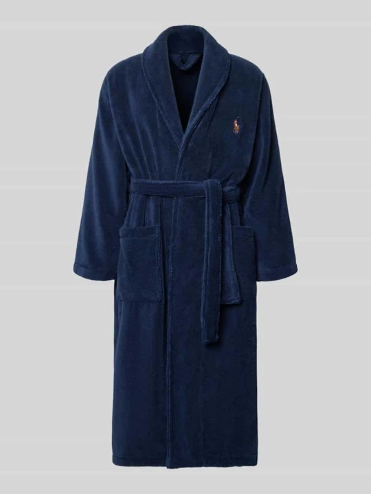 Zdjęcie produktu szlafrok o kroju regular fit z czystej bawełny Polo Ralph Lauren Granatowy
