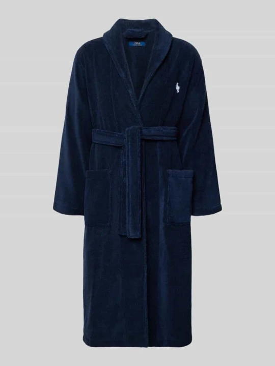 Zdjęcie produktu Szlafrok o kroju regular fit z wyhaftowanym logo Polo Ralph Lauren Granatowy