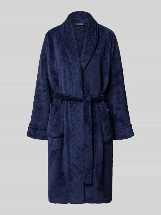 Zdjęcie produktu szlafrok o kroju relaxed fit z naszywanymi kieszeniami Lauren Ralph Lauren Ciemnoniebieski