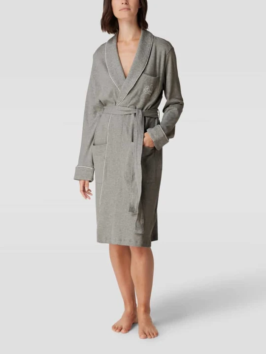 Zdjęcie produktu Szlafrok z bawełny Lauren Ralph Lauren Średnioszary