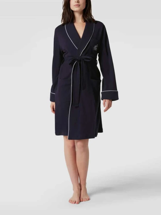 Zdjęcie produktu Szlafrok z bawełny Lauren Ralph Lauren Granatowy