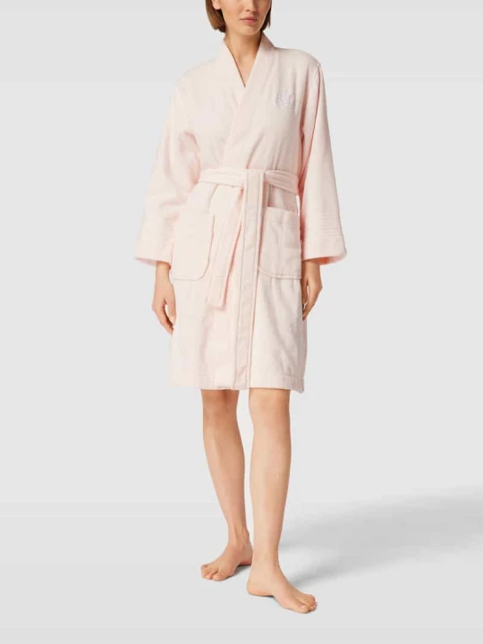 Zdjęcie produktu Szlafrok z bawełny Lauren Ralph Lauren Jasnoróżowy