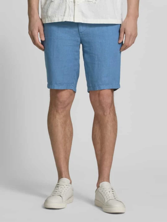 Zdjęcie produktu Szorty bermudy o kroju regular fit z czystego lnu model 'BALU' BRAX Niebieski