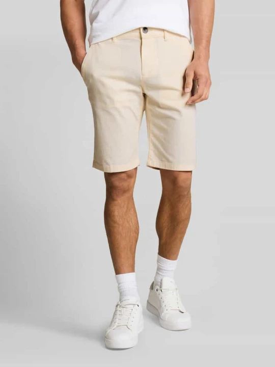 Zdjęcie produktu Szorty chino o kroju slim fit z czystej bawełny Tom Tailor Złamany biały melanż