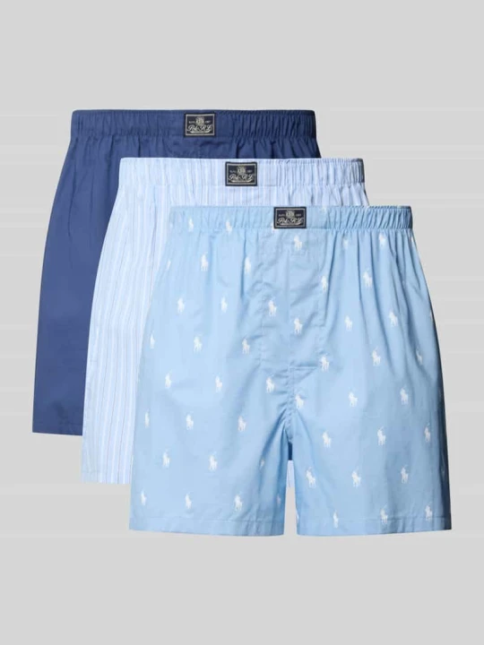 Zdjęcie produktu Szorty bokserki z czystej bawełny w zestaw 3 szt. Polo Ralph Lauren Niebieski