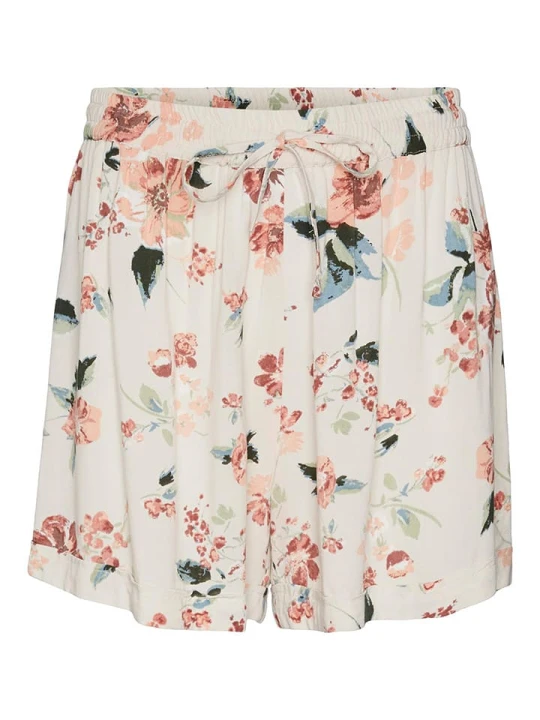 Zdjęcie produktu Vero Moda Szorty "Bumpy" w kolorze kremowo-jasnoróżowym ze wzorem rozmiar: XS
