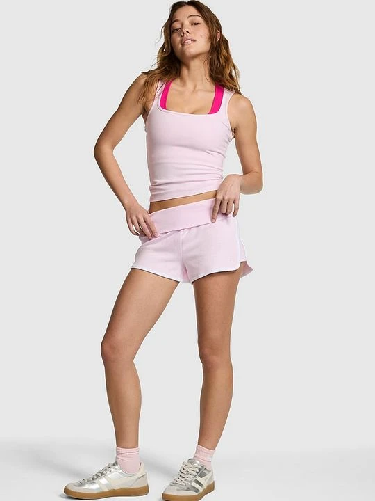 Zdjęcie produktu PINK Szorty Campus Fleece z wywijanym pasem Victoria's Secret