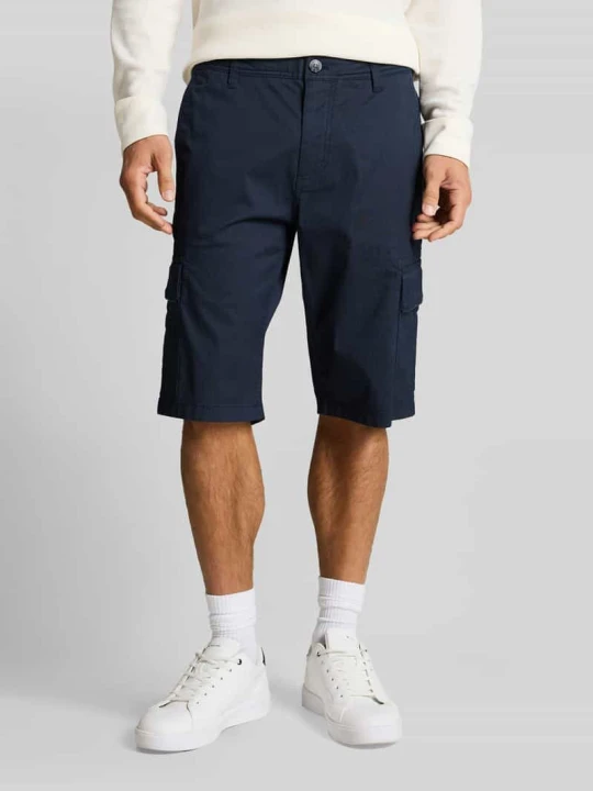 Zdjęcie produktu Szorty cargo o kroju regular fit z mieszanki bawełny Tom Tailor Granatowy