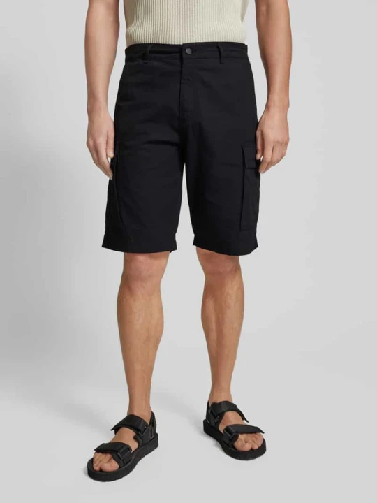Zdjęcie produktu Szorty cargo o kroju regular fit z wyhaftowanym logo model ‘Melfort’ Mazine Czarny