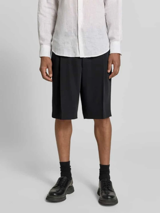 Zdjęcie produktu Szorty chino o kroju regular fit z dodatkiem żywej wełny model 'FERY262F1X' Hugo Czarny