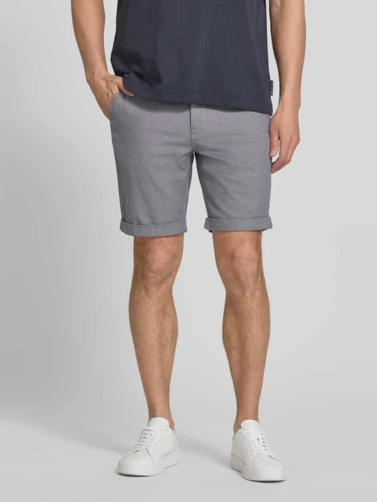 Zdjęcie produktu Szorty chino o kroju slim fit z mieszanki bawełny model 'LUTON' Selected Niebieski melanż