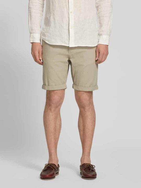 Zdjęcie produktu Szorty chino o kroju slim fit z mieszanki bawełny model 'LUTON' Selected Oliwkowy