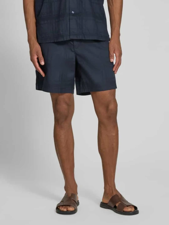 Zdjęcie produktu Szorty chino o kroju tapered z czystej bawełny model 'SANDREW_6_SHORTS' Boss Granatowy