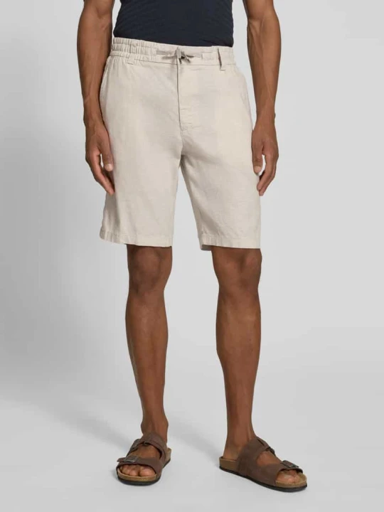 Zdjęcie produktu Szorty chino o kroju tapered z mieszanka lnu model 'DS_3S' Boss Piaskowy