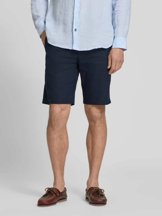 Zdjęcie produktu Szorty chino o kroju tapered z mieszanka lnu model 'DS_3S' Boss Granatowy