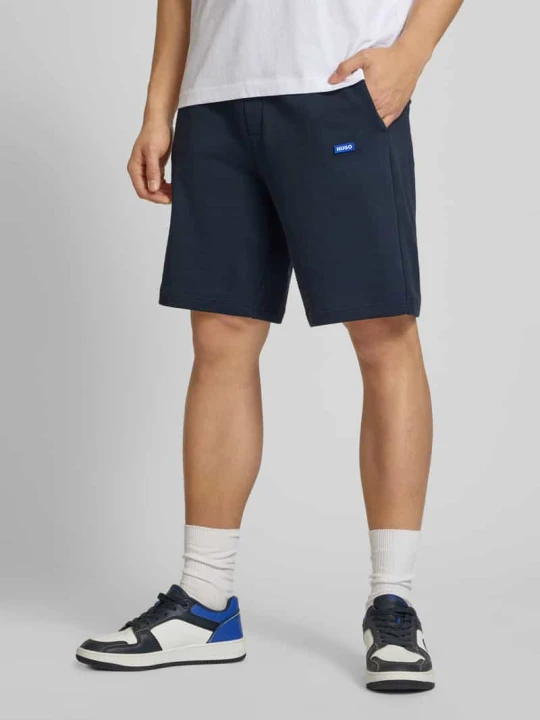 Zdjęcie produktu Szorty dresowe o kroju regular fit z czystej bawełny Model 'NASENSIO' Hugo Granatowy