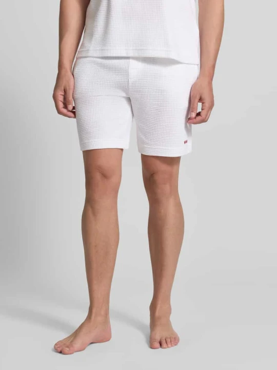 Zdjęcie produktu Szorty dresowe o kroju regular fit z mieszanka bawełny model 'AUSTIN' Hugo Biały