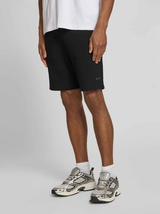 Zdjęcie produktu Szorty dresowe o kroju regular fit z mieszanki bawełny model 'JT_GLOBE' Boss Czarny
