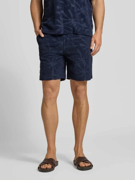 Zdjęcie produktu Szorty dresowe o kroju regular fit z mieszanki bawełny model 'SE_FLOWER' Boss Granatowy