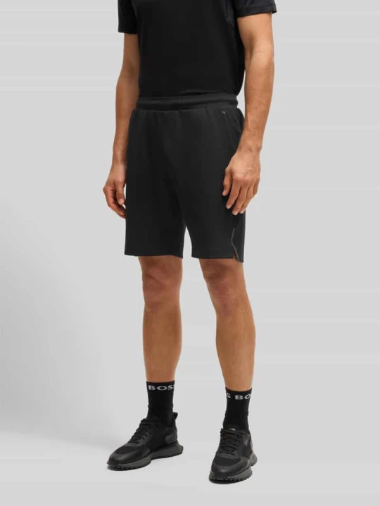 Zdjęcie produktu Szorty dresowe o kroju regular fit z szybkoschnącej tkaniny model ‘HECON ACTIVE’ Boss Czarny