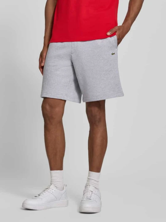 Zdjęcie produktu Szorty dresowe o kroju relaxed fit z mieszanka bawełny Lacoste Jasnoszary melanż
