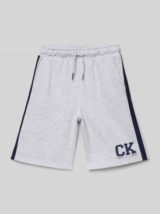 Zdjęcie produktu Szorty dresowe o kroju relaxed fit z mieszanki bawełny model 'VARSITY' Calvin Klein Jeans Średnioszary melanż
