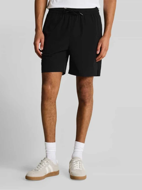 Zdjęcie produktu Szorty dresowe o kroju relaxed fit z tunelem Tom Tailor Czarny
