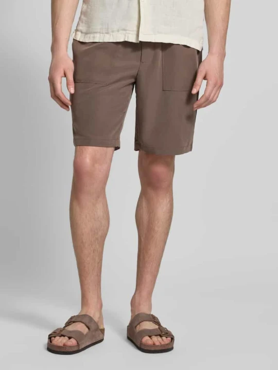 Zdjęcie produktu Szorty dresowe z domieszką modalu o kroju regular fit Calvin Klein Średniobrązowy