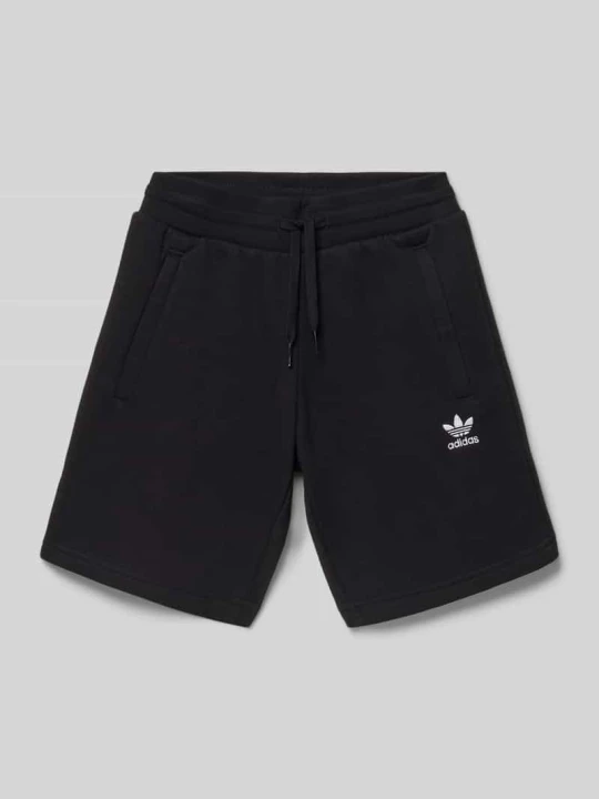 Zdjęcie produktu Szorty dresowe z mieszanki bawełny z przeszyciem z logo adidas Originals Czarny