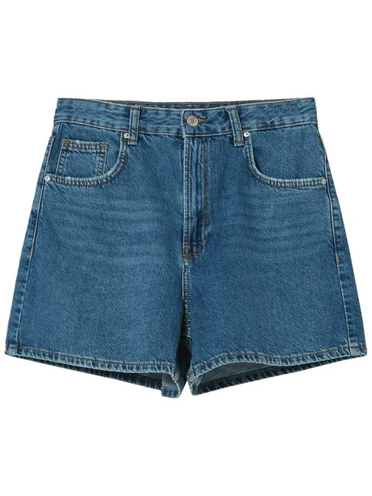 Zdjęcie produktu Szorty jeansowe Bershka granatowy