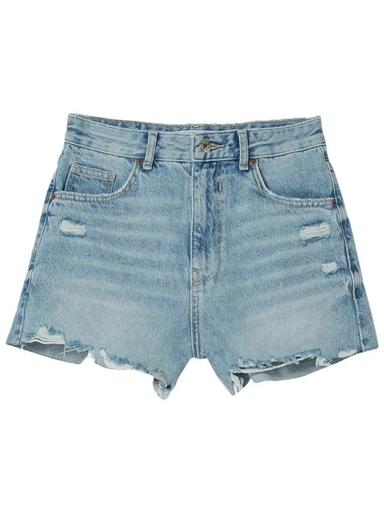 Zdjęcie produktu Szorty jeansowe Bershka jasnoniebieski denim