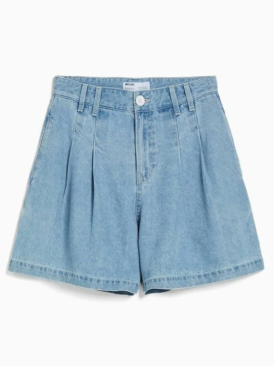Zdjęcie produktu Szorty jeansowe Bershka jasnoniebieski denim
