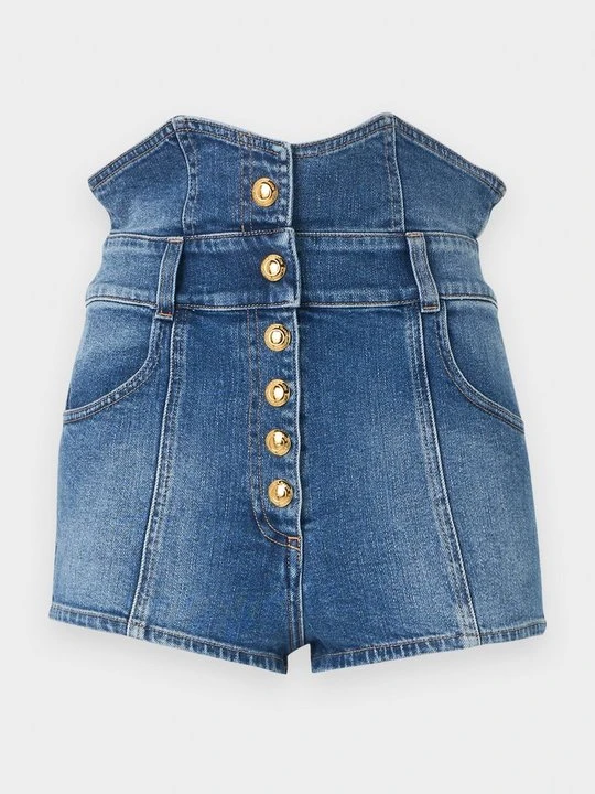 Zdjęcie produktu Szorty jeansowe Elisabetta Franchi niebieski denim