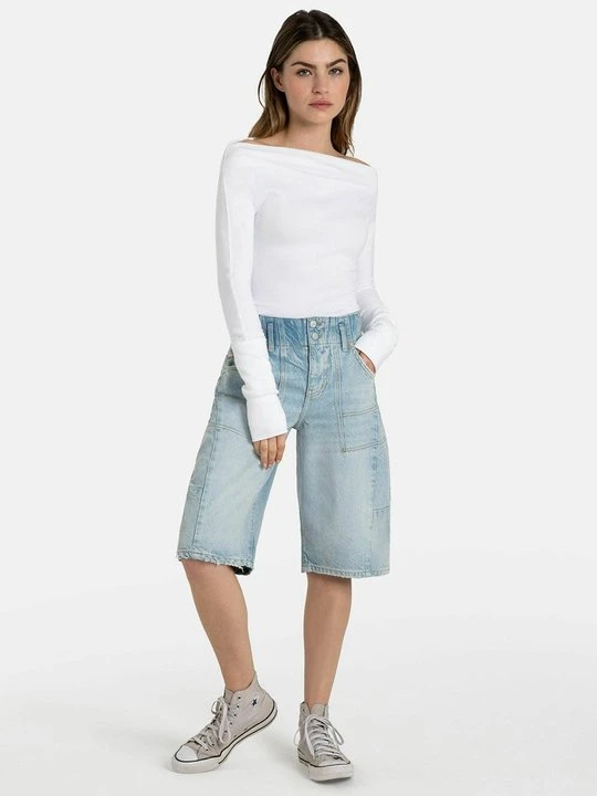 Zdjęcie produktu Szorty jeansowe Free People jasnoniebieski denim