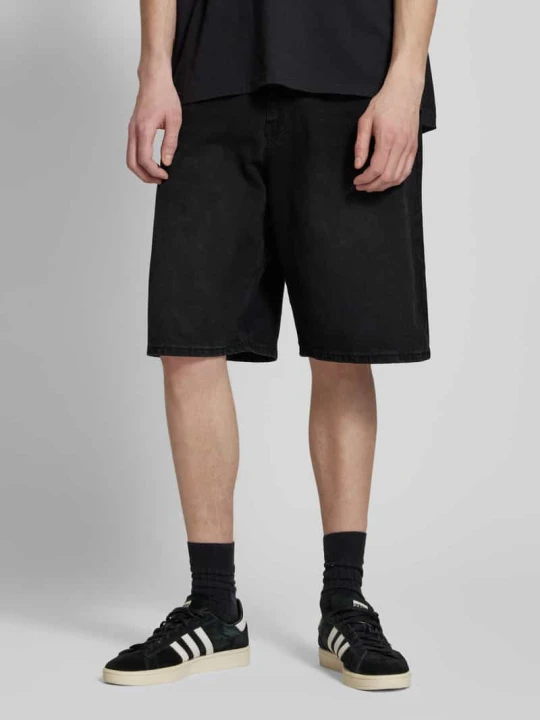Zdjęcie produktu Szorty jeansowe o kroju baggy fit z 5 kieszeniami REVIEW Czarny